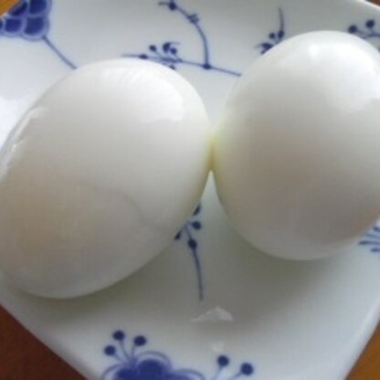 つるんと綺麗なゆで卵❤　これでサラダを作ります。(o^-^o)